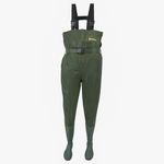 Michigan 100% Waterproof Olive Nylon Fishing Chest Waders with Belt Size 9