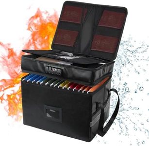 Sac à Documents Ignifuge avec Serrure, Boîte à Documents Ignifuge, Boîte Anti Feu Étanche, Boîte Ignifuge Portatif pour Ranger Objets Valeurs, Passeport, Argent, Certificat, 42x35,5x32,7cm (B)