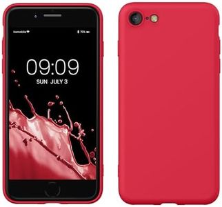 kwmobile Case Compatible with Apple iPhone SE (2022) / iPhone SE (2020) / iPhone 8 / iPhone 7 Case - Slim Protective TPU Silicone Phone Cover - Pomegranate Red