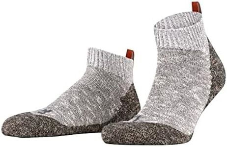 FALKE Men's Lodge Homepad Slipper Socks, Cozy Warm, Cotton, Ankle Length, House Socks for Winter and Fall, Sole Grips, Grey (Light Grey Melange 3390), 9.5-10.5, 1 Pair