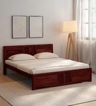 Ferrovilla King Size NNS2 Sheesham Wood Bed for Bedroom | Sheesham Wood Bed | Solid Wood Bed | Bed Without Storage | King Size Bed | Double Bed | Bedroom Furniture | Wooden Bed | 2 Years Warranty