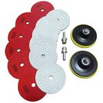 16 Packs Dry Diamond Polishing Pads Grit 200, 4 Inch Dry/Wet Tile Sanding Pad for Bufffing Granite Marble Quartz Concrete Stones Used for Grinder Polisher Drill