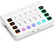 IXTECH Gaming Audio Mixer 4 Channel Soundboard, Streaming RGB PC Audio Interface with XLR Microphone Support, Audio Equalizer for Gaming Podcast Streaming Karaoke, Individual Volume Controls (White)