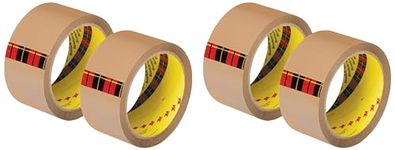 Scotch 3M BOPP Packaging Brown Tape (Tan) | 48mm x 50 Meter | Pack of 4 | for Packaging, Decorating and DIY