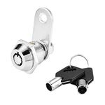 Cabinet Cam Lock Keyed Alike, 5/8" Cylinder Tool Box Lock with Keys, Replacement Secure Drawer Lock, RV Camper Storage Lock for Mailbox Truck Vending Machine File Cabinet, Chrome Finish