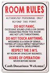 Room Rules Signs For Teen Girls Bedroom Decor Funny Metal Tin Sign Boy Room Door Decor Dorm Wall Accessories Gaming Room Cool Stuff Man Cave 8x12 Inch