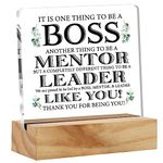 Appreciation Boss Gifts for Men Women, Awesome Boss Desk Decor Acrylic Desk Plaque Sign with Wood Stand Home Office Desk Sign Keepsake Boss Lady Present