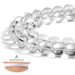 Beadnova AAA Natural White Clear Crystal Rock Quartz Gemstone Round Beads Value Pack for Jewelry Findings Making (10mm x 1 Strand)