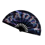 Kandies World Custom Festival Folding Hand Fan - Unique Designs, Made of Bamboo, Clacking Sound, Lightweight - Perfect Rave and Festival Accessory!… (Daddy)