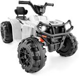 Best Choice Products 12V Kids Ride-On Electric ATV, 4-Wheeler Quad Car Toy w/Bluetooth Audio, 2.4mph Max Speed, Treaded Tires, LED Headlights, Radio - White