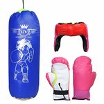 GRIFFIN Sports Kids Champ Junior Boxing Kit Set | 1 Punching Bag, 1 Head Guard, 2 Boxing Gloves | Boxing Training Punching Bag and Gloves for Boys and Girls | for 3 to 10 Years Kids (Set of 4)