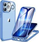 CENHUFO Compatible with iPhone 13 Pro Max Case Built-in Glass Screen Protector with Camera Lens Protector, 360 Full Body Heavy Duty Protective Phone Case for iPhone 13 Pro Max case Shockproof -Blue