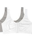 Fruit of the Loom Women's Plus-Size Sport Bra, Heather Grey/White, Size 40