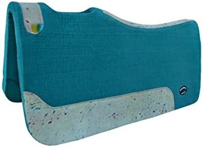 CHALLENGER Horse 32" x 30" Western Contoured Wool Felt Therapeutic Saddle Pad Teal 39233TL