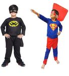 PREMOURE Hosiery Fabric Pack of 2 Superhero Costume dress For Kids Halloween Cosplay Fancy dress Outfit for Boys and Girls(5-6 Year)_K3