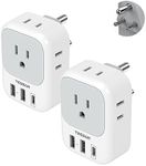 India Plug Adapter 2 Pack, TESSAN T