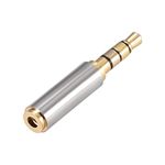 uxcell® 3.5mm Stereo 4 Pole Male to 2.5mm Female Connector Audio Video Adapter Coupler Converter Zinc Alloy