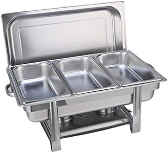 9L Buffet Chafing Dish - NorthMars High Grade Stainless Steel Foldable Chafer Frame Food Warmer 3/2/1 Trays (3x3L Triple Trays)