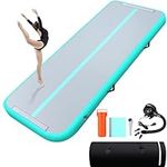 TONKOUM 16ft Air Mat Tumble Track, Inflatable Gymnastic Mat Tumbling, Blow Up Gymnastics Tumbling Mat for Home