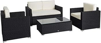 Outsunny 4 Piece Wicker Patio Furni