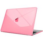 Fintie Case for MacBook Pro 13 Inch A2338(M2/M1) A2251 A2289 A2159 A1989 A1706 A1708 - Snap On Hard Shell Case Cover for MacBook Pro 13 2016-2022 Release with/Without Touch Bar, Crystal Pink