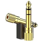 VIOY Headphone Adapter 3.5mm (1/8 inch) Female to 6.35mm (1/4 inch) Male Audio Jack TRS Adapter with Gold Plated Pure Brass Plug [1 Pack]