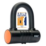 OKG Small U Lock - 4 Keys, 11/16" (18mm) Dia Heavy Duty Hardened Alloy Steel U Shackle. Anti-Theft, Anti-Cut, Anti-Pry, Combined for Motorcycle Lock, Bicycle Lock, Chain Lock (No Security Chain)