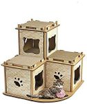 Cat Cardboard House Tree Tower Condo Scratcher Pet Post Pad Mat Furniture