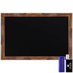 HBCY Creations Magnetic Wall Chalkboard - Torched Brown - Extra Large Rustic Blackboard with Wooden Frame & Non-Porous Writing Surface - for Homes, Businesses, or Events - 24 x 36" / 61 x 91cm