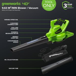 Greenworks Cordless Leaf Blower – Lightweight, Battery Powered