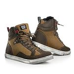 SHIMA SX-2 BROWN, Vintage Retro Italian Sneaker Urban City Motorcycle Boots (41-46), Brown, Size:45