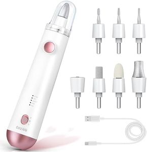 CoziBB Manicure and Pedicure Set Kit, Cordless Electric Nail Files Rechargeable, Nail Drill with 8 Attachments LED Light, 5-Speed, Professional Nail Drill Machine for Cuticles Hard Skin Removal, White