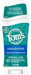 Tom's of Maine Natural Original Care Deodorant Stick, Unscented, 2.25 Ounce, Pack of 6