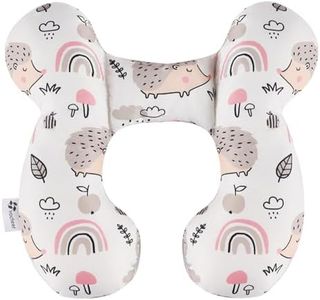 vocheer Baby Travel Pillow(Upgraded), Head and Neck Support Pillow for Pushchair, Car Seat,Stroller, Bouncer, Cotton（Hedgehog）