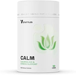 VetVittles Calm for Adult Dogs - Natural Calming Aid and Stress Support - Effective Stress Reliever, Supports Healthy Sleep, Promotes Overall Calmness - 90 Soft Chews.