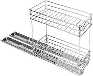 BELLE VOUS Especiero Extraible con 2 Niveles - A12 x P26 x H23,8 cm - Resistente Organizador Especias Cocina, Condimentos para Gabinetes, Armarios