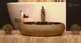 Imported Designer Glossy Ceramic Table Top | Counter Top | Wash Basin For Bathroom & Livingroom Decor, Rose Gold, Ovel, 600x400x150 MM