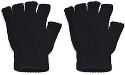 Knitted Warm fingerless Gloves Soft Winter Gloves Women gloves Men gloves (Black)