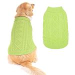 BINGPET Thermal Knitted Dog Sweater for Small Medium Large Dogs,Winter Dog Cat Coat Warm Sweartershirts Outfits,Classic Cable Knit Turtleneck Pullover Dog Jumper Coat Warm Sweartershirts