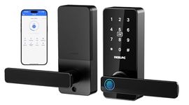 DESLOC B200L Fingerprint Smart Lock with Handle, Keyless Entry Door Locks for Front Door and Bedrooms, App Control, Touchscreen Keypad, Auto-Lock, 12-Month Battery, Emergency Power Port, IP54