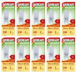 10 x G9 Halogen Light Bulbs 25w EVEREADY Clear, Warm White