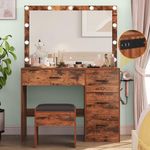 DWVO Makeup Vanity Desk with LED Li