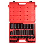 Sunex 2698 1/2-Inch Drive 12-Point SAE Master Impact Socket Set, 39-Piece