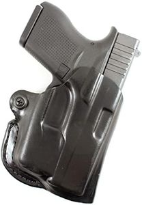 Desantis Mini Fits Glock 43 with Stream Light TLR6 Leather Right Hand Scabbard Belt Holster, Black