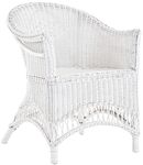 korb.outlet Rattan Chair, Country House Wicker Chair, Natural Rattan Wicker Chair for Conservatory, White Colour