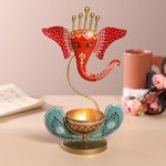 Habere India-All the Cultures Fabricating India Lord Ganesha Idol Tea Light Holder l Tea Light Holder for Home Decoration, Pooja Room | Corporate Gift Items l Tabletop Gifts for Office Desk