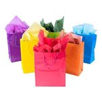 Adorox 10 x 12 x 4.5 Large Bright Neon Colored Party Present Gift Bags Wrap Paper Birthday Wedding (Assorted 12 Bags)