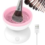 Electric Makeup Brush Cleaner Machine Cleanser Tool for All Size Foundation Concealer Eyeshadow Brush Portable USB Rechargable Cosmetic & Painting Brush Cleaner Gift for Girls & Women's