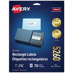 Avery Address Labels with Easy Peel for Inkjet/Laser Printers, 1" x 2-5/8", White, Rectangle, 750 Labels, Permanent (5260) Made in Canada