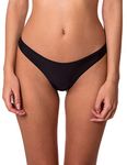 RELLECIGA Women's Cheeky Brazilian Cut Bikini Bottom Black S